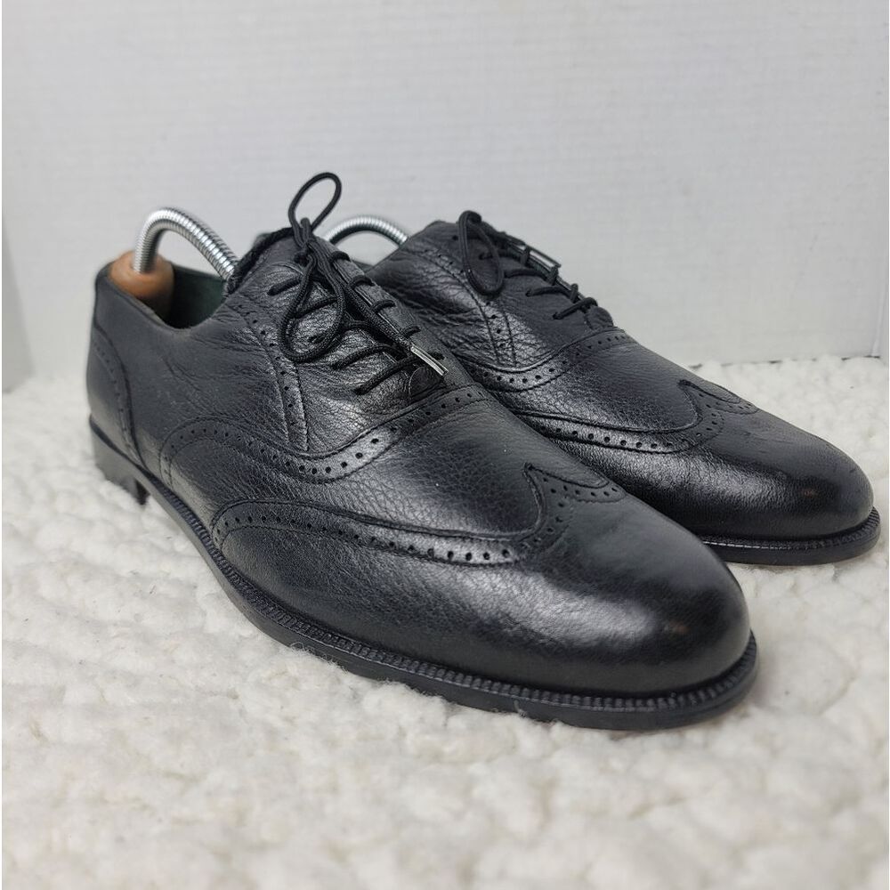 Nettleton USA Made Men’s 11M Black Leather Wingtip Oxford Dress Shoes NEW